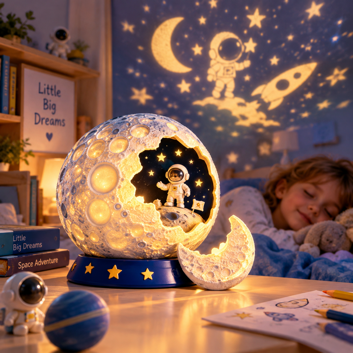 Coawfg™Magical Moon & Space Projection Night Light for Kids